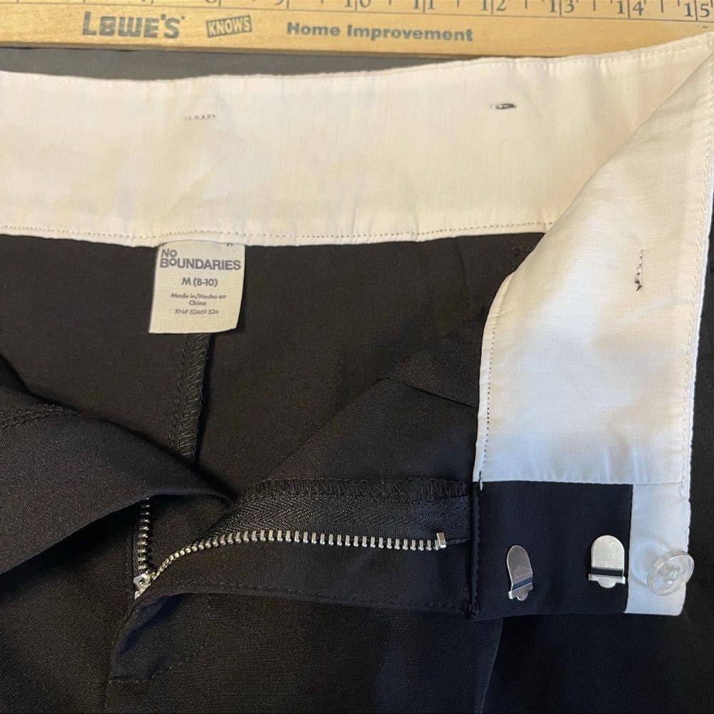 No Boundaries Double Waistband Twill Trousers Womens Black Size M - Picture 6 of 8